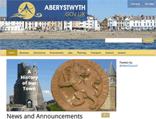 Tablet Screenshot of aberystwyth.gov.uk